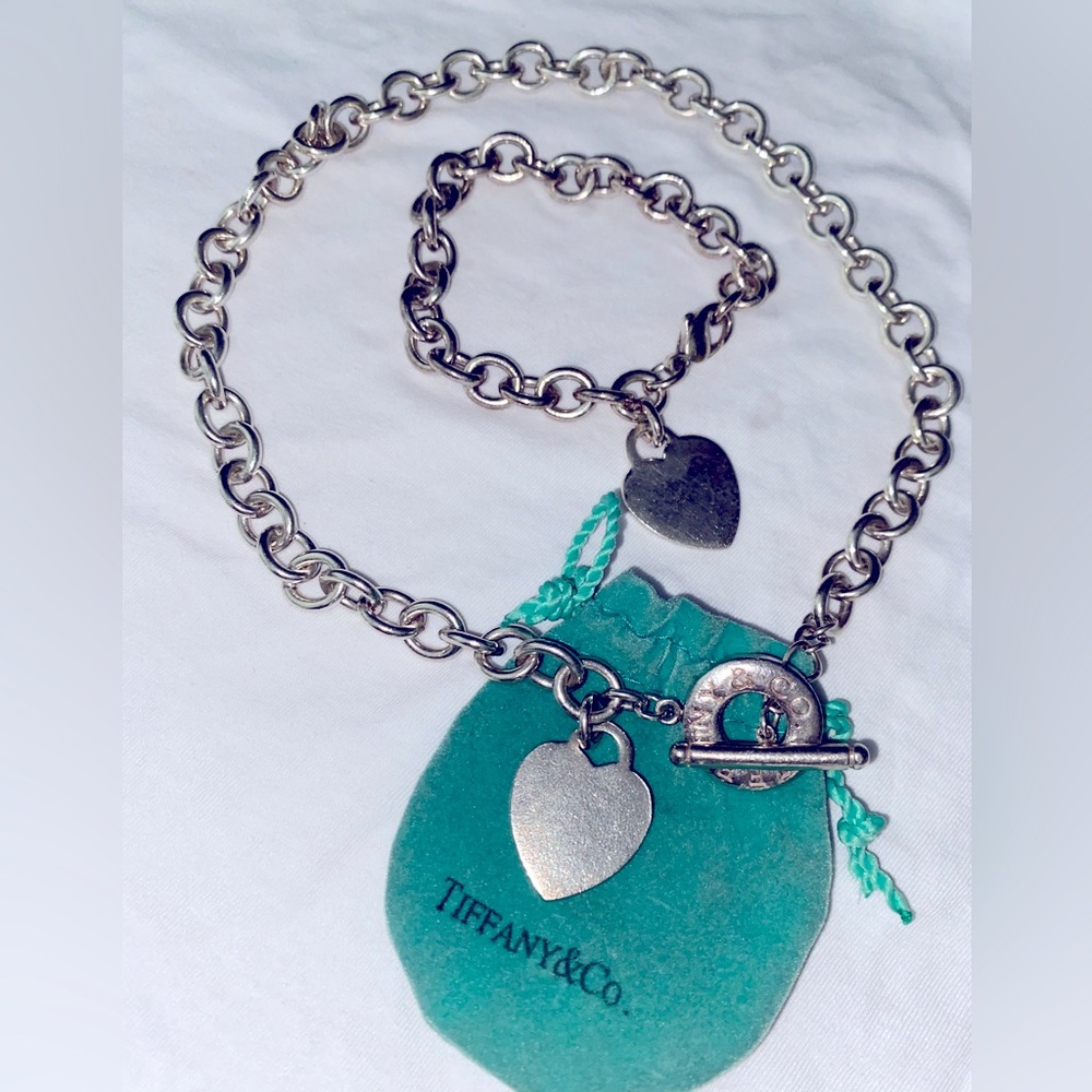 100% Authentic Tiffany Heart Toggle Necklace/Choker and Bracelet *NO BOX*